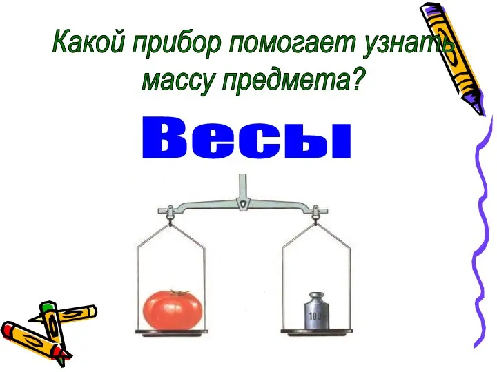 Какой прибор помогает узнать массу предмета? Весы