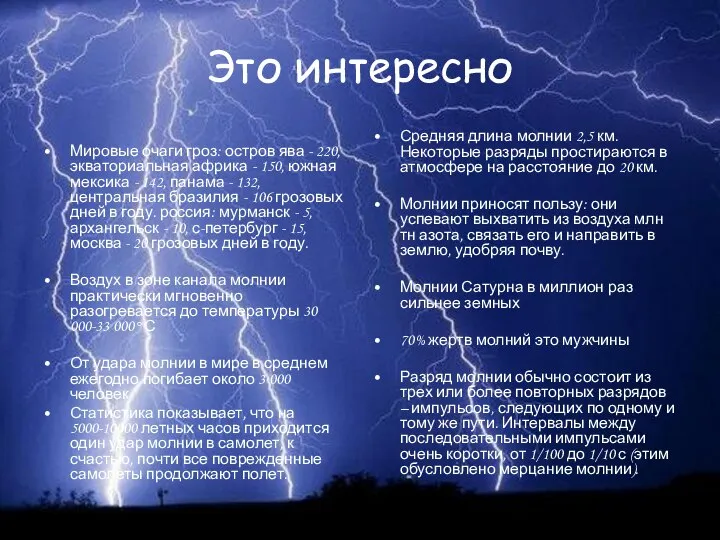 Это интересно Мировые очаги гроз: остров ява - 220, экваториальная африка