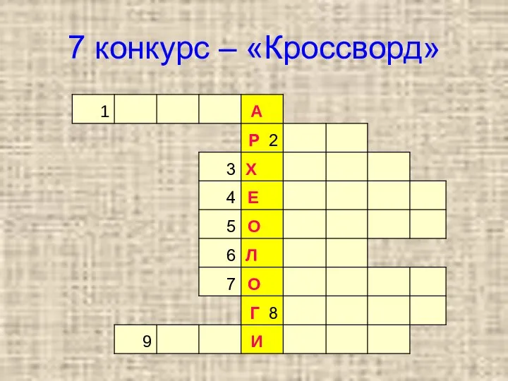 7 конкурс – «Кроссворд»