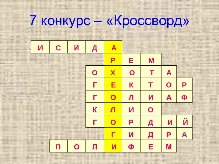 7 конкурс – «Кроссворд»