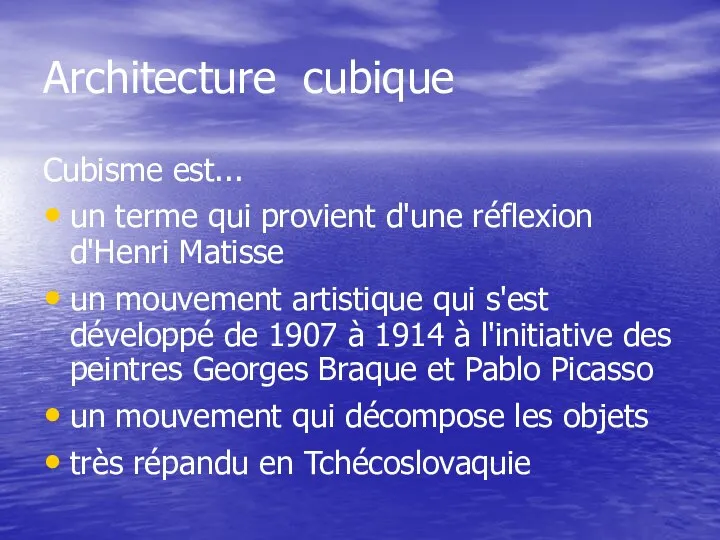 Architecture cubique Cubisme est... un terme qui provient d'une réflexion d'Henri