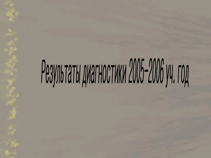 Результаты диагностики 2005-2006 уч. год