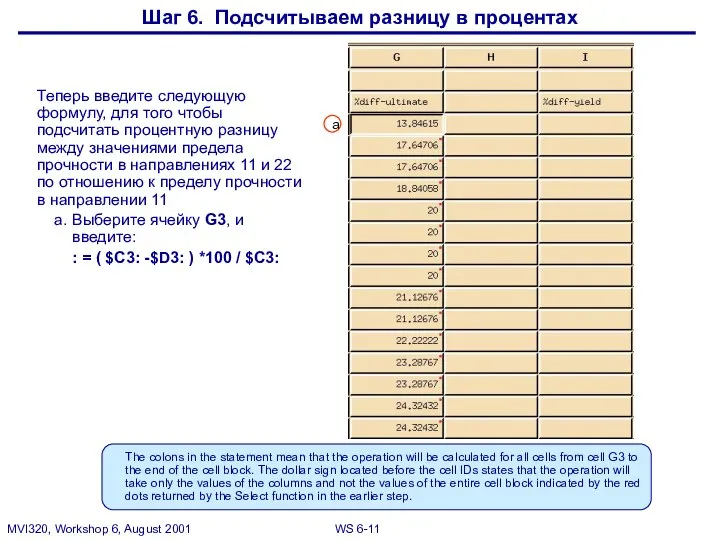 Шаг 6. Подсчитываем разницу в процентах Теперь введите следующую формулу, для