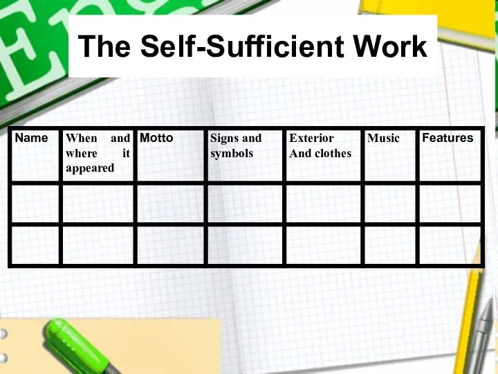 The Self-Sufficient Work