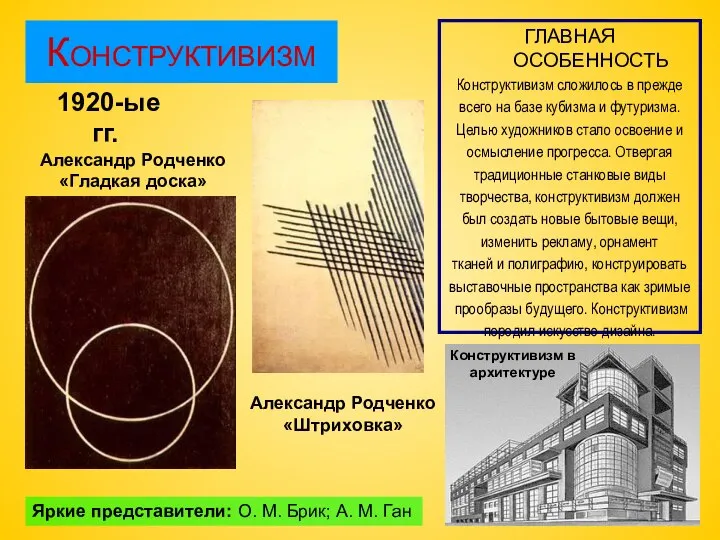 КОНСТРУКТИВИЗМ ГЛАВНАЯ ОСОБЕННОСТЬ Конструктивизм сложилось в прежде всего на базе кубизма