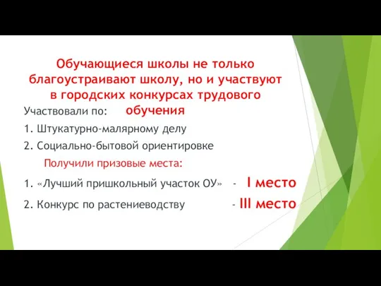 Обучающиеся школы не только благоустраивают школу, но и участвуют в городских