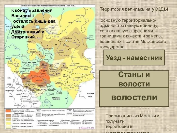 Территория делилась на уезды – основную территориально- административную единицу, совпадавшую с