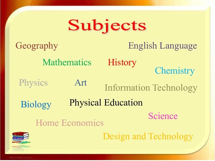 Subjects Art Physics Geography Chemistry Science Biology Mathematics History English Language