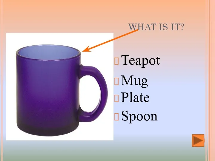 WHAT IS IT? Teapot Mug Plate Spoon