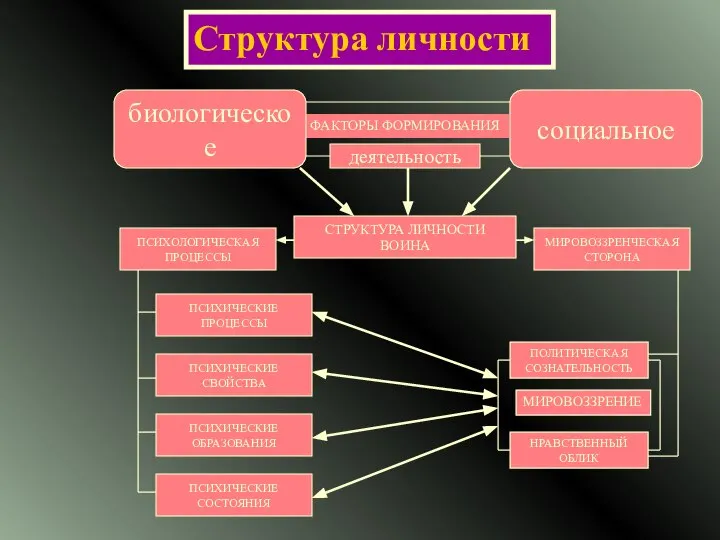 СТРУКТУРА ЛИЧНОСТИ ВОИНА Структура личности