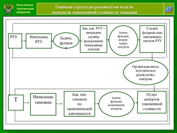 Российская таможенная академия 37 Типовая структура руководства отдела контроля таможенной стоимости таможни