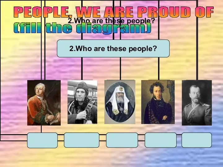2.Who are these people? PEOPLE, WE ARE PROUD OF (fill the