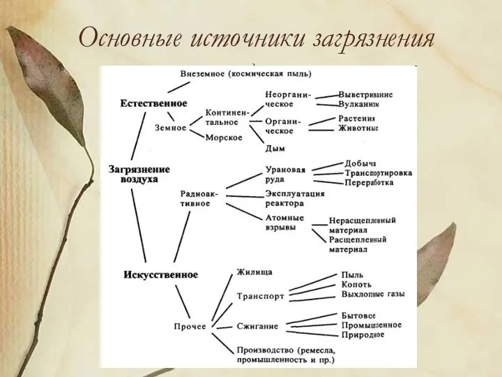 Основные источники загрязнения воздуха