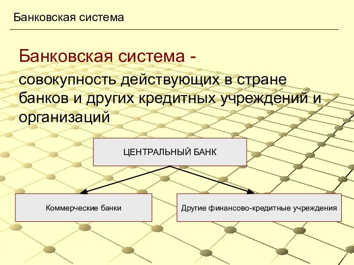 Банковская система - совокупность действующих в стране банков и других кредитных