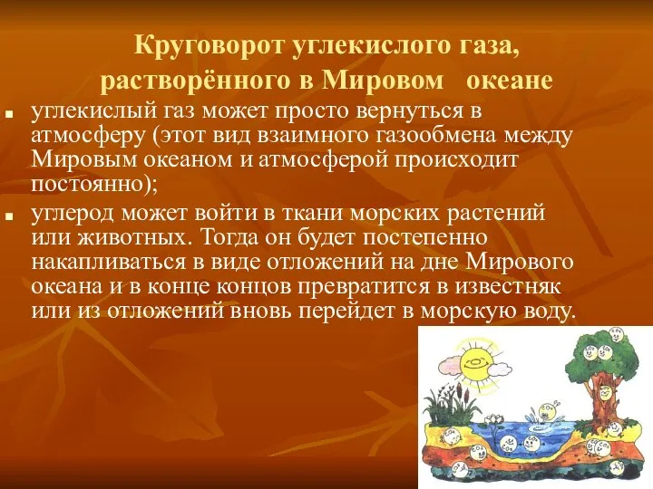 Круговорот углекислого газа, растворённого в Мировом океане углекислый газ может просто