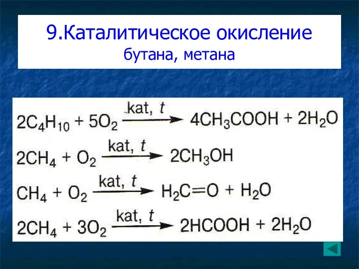 9.Каталитическое окисление бутана, метана