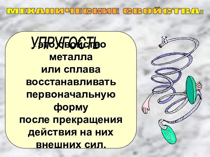 - это свойство металла или сплава восстанавливать первоначальную форму после прекращения