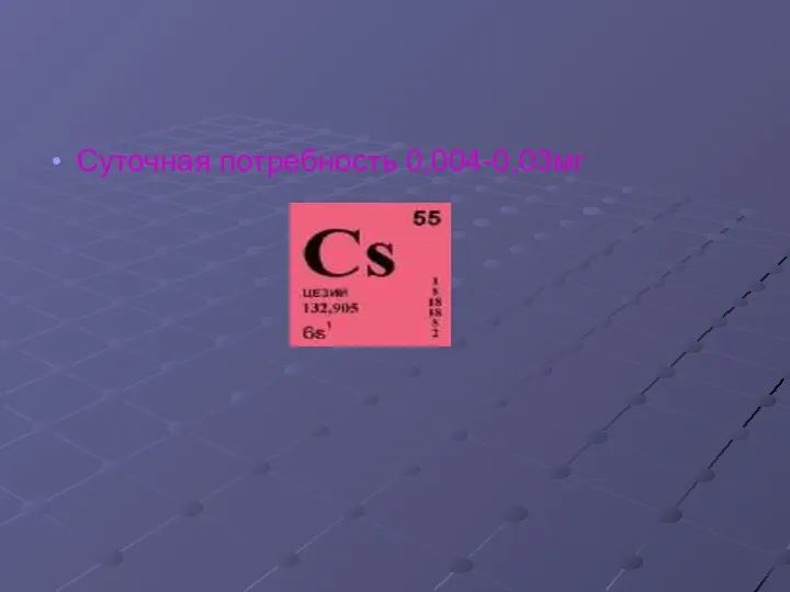 Суточная потребность 0,004-0,03мг