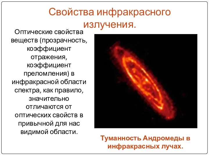 Свойства инфракрасного излучения. Оптические свойства веществ (прозрачность, коэффициент отражения, коэффициент преломления)