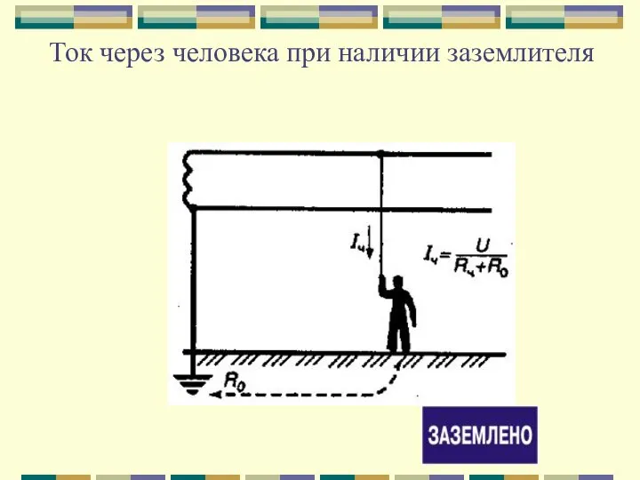 Ток через человека при наличии заземлителя