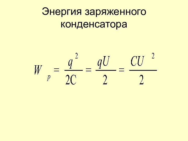 Энергия заряженного конденсатора