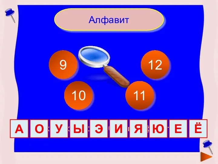 Сколько гласных букв в алфавите? Алфавит 9 12 11 10 А