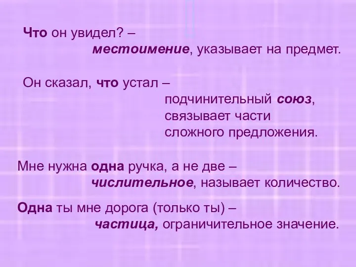 Что он увидел? – местоимение, указывает на предмет. Он сказал, что