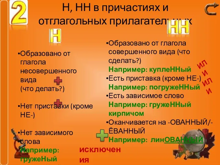 Н, НН в причастиях и отглагольных прилагательных Образовано от глагола несовершенного