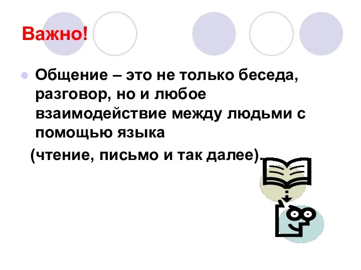 Важно! Общение – это не только беседа, разговор, но и любое