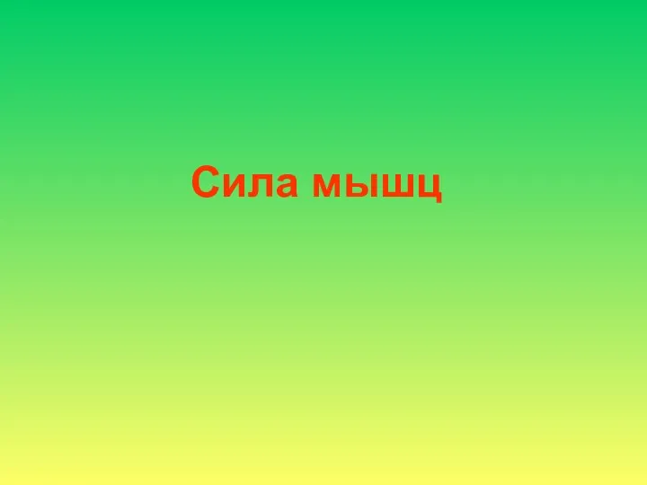 Сила мышц