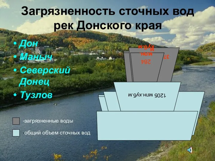 Загрязненность сточных вод рек Донского края Дон Маныч Северский Донец Тузлов