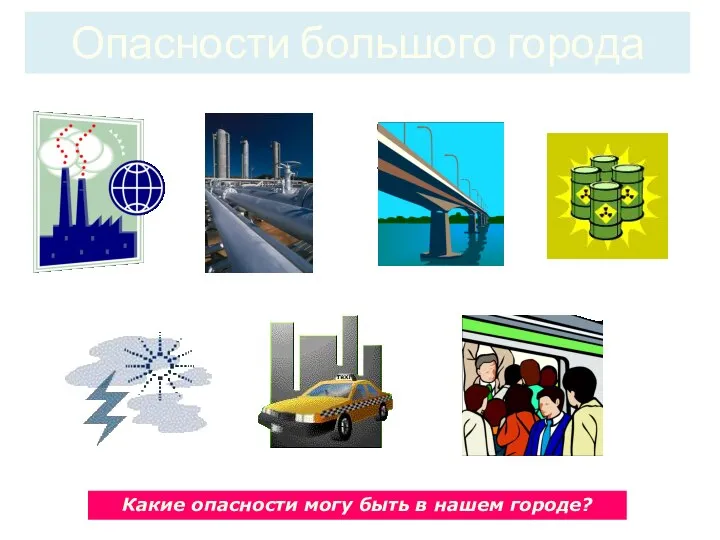 Опасности большого города Какие опасности могу быть в нашем городе?