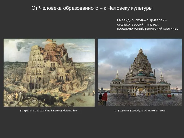 От Человека образованного – к Человеку культуры Очевидно, сколько зрителей –