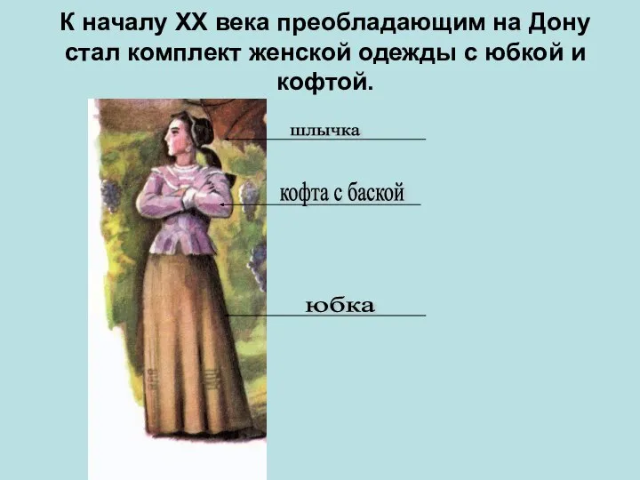 К началу XX века преобладающим на Дону стал комплект женской одежды