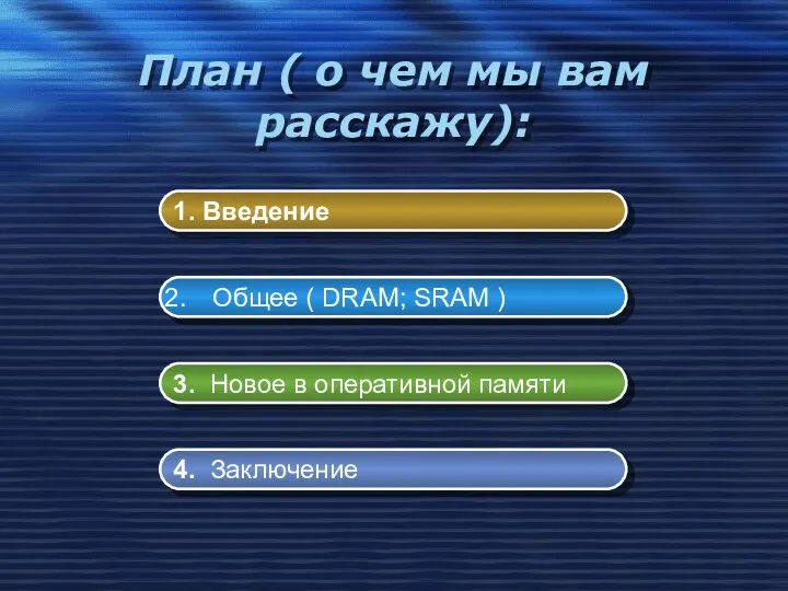 План ( о чем мы вам расскажу): 1. Введение Общее (