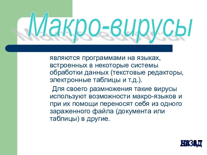 являются программами на языках, встроенных в некоторые системы обработки данных (текстовые