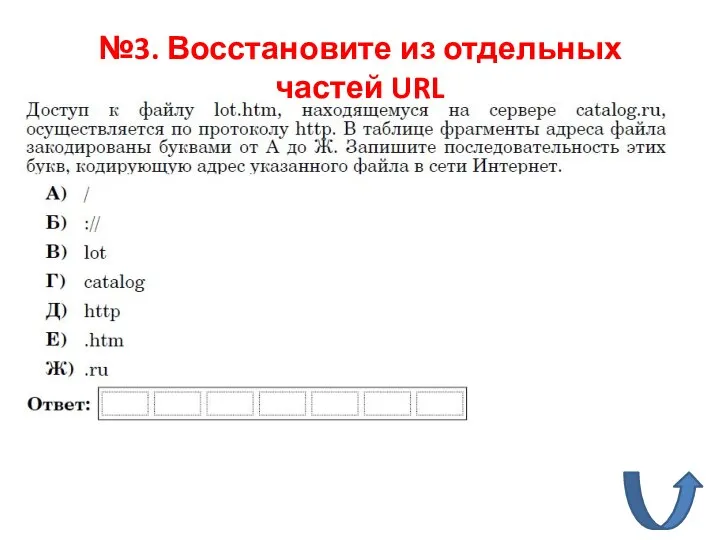 №3. Восстановите из отдельных частей URL