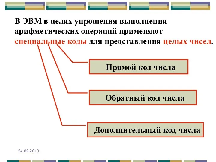 В ЭВМ в целях упрощения выполнения арифметических операций применяют специальные коды