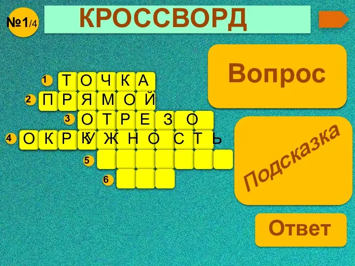 КРОССВОРД О К Р У Ж Н О С Т Ь