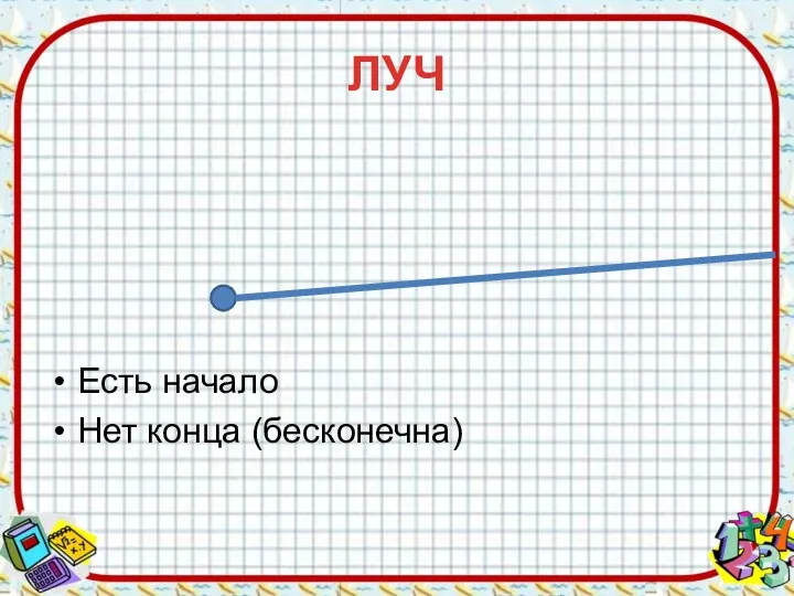 ЛУЧ Есть начало Нет конца (бесконечна)