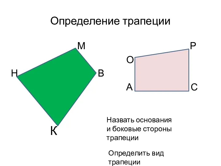 Определение трапеции М Р О Н В А С К Назвать