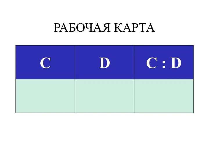 РАБОЧАЯ КАРТА