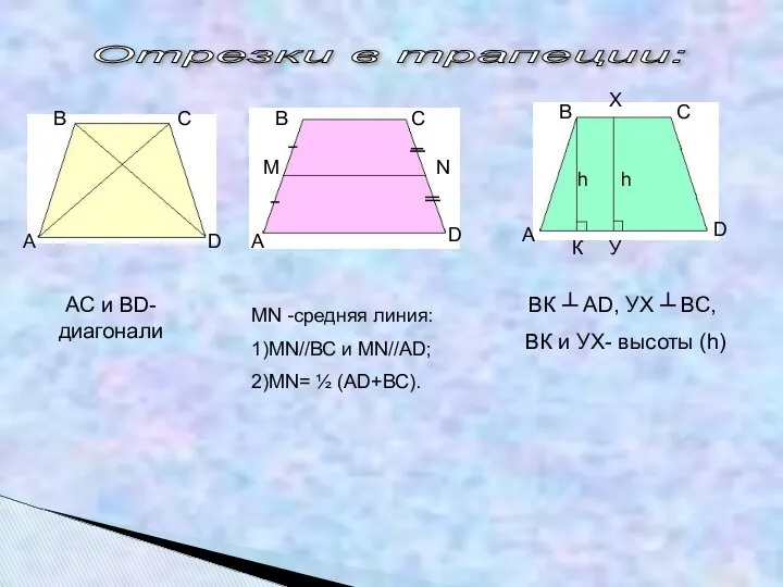 Отрезки в трапеции: С А В А В С D А