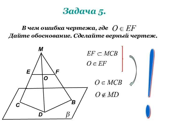 Задача 5. В чем ошибка чертежа, где Дайте обоснование. Сделайте верный