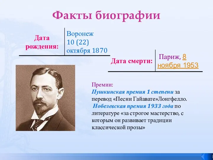 Факты биографии Премии: Пушкинская премия 1 степени за перевод «Песни Гайавате»Лонгфелло.