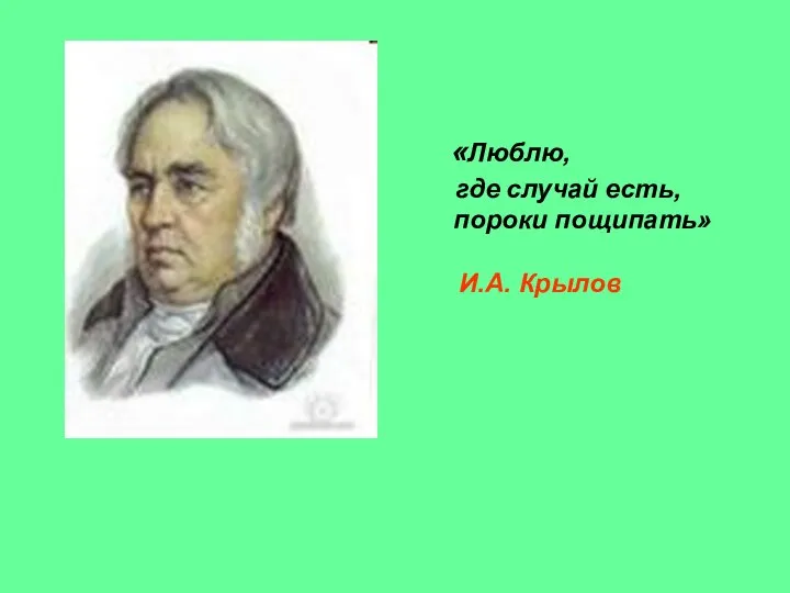 «Люблю, где случай есть, пороки пощипать» И.А. Крылов