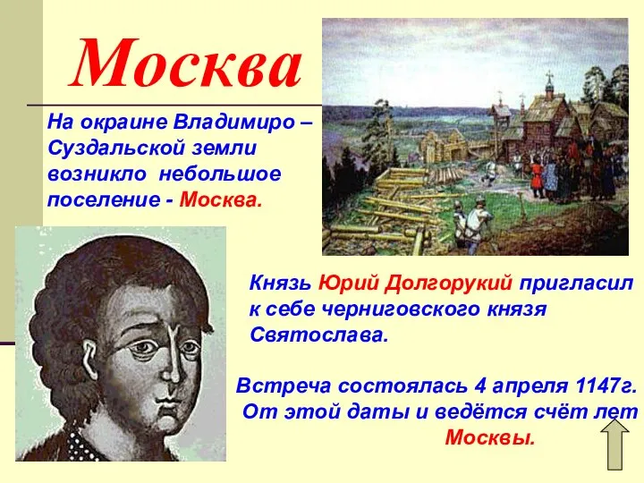 Москва На окраине Владимиро – Суздальской земли возникло небольшое поселение -