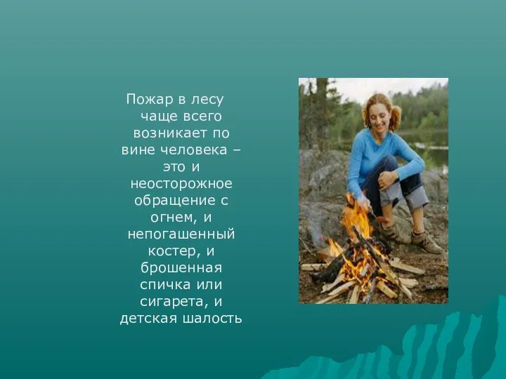 Пожар в лесу чаще всего возникает по вине человека – это