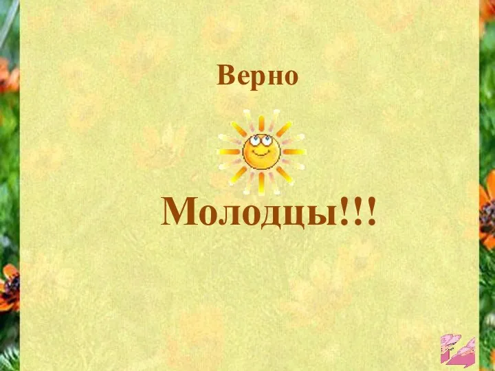 Верно Молодцы!!!