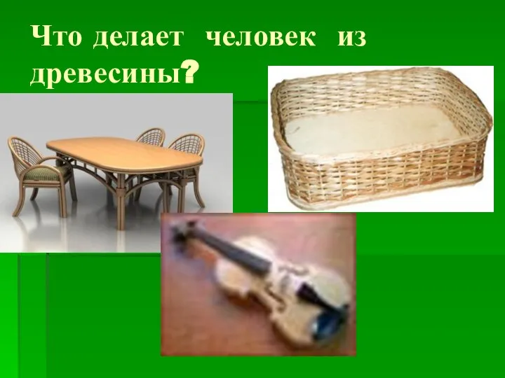 Что делает человек из древесины?